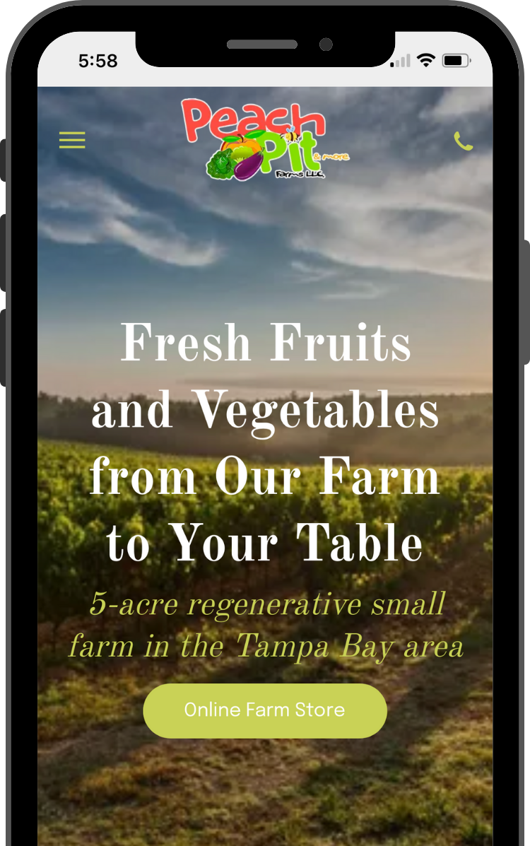 E-commerce website screenshot | Online store for a farm