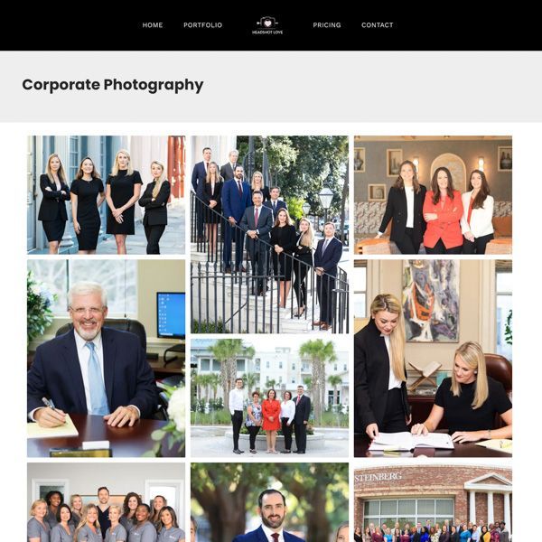 Screenshot of a photographer's portfolio page