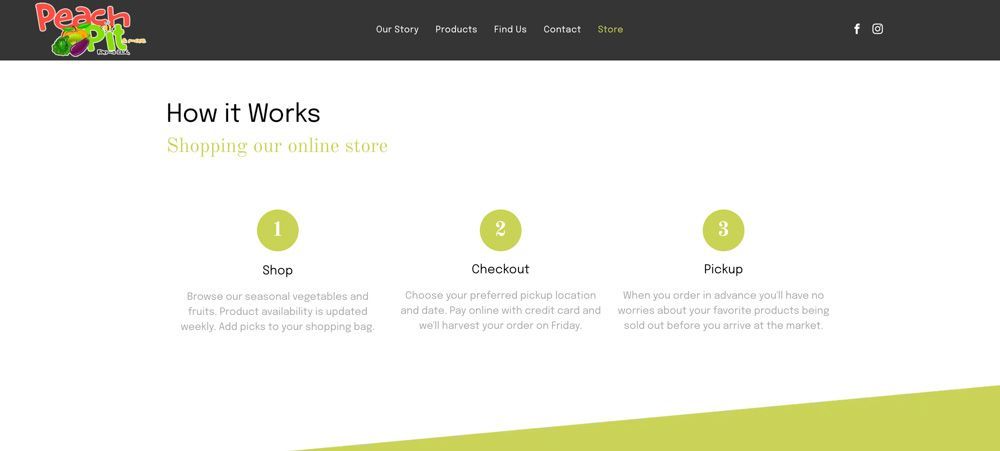 Duda e-commerce website screenshot (how it works section)