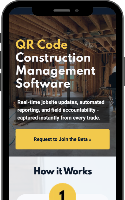 Responsive website screenshot a construction company