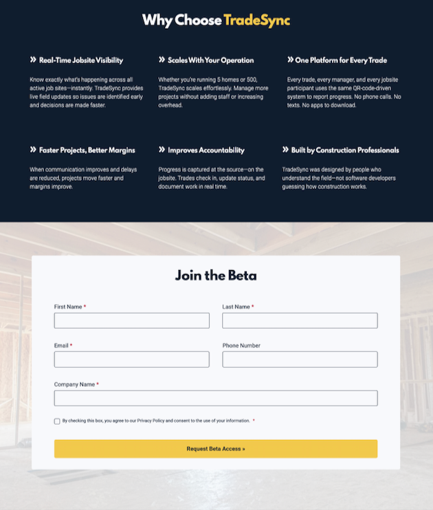 A website section titled 