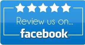 A blue button that says review us on facebook