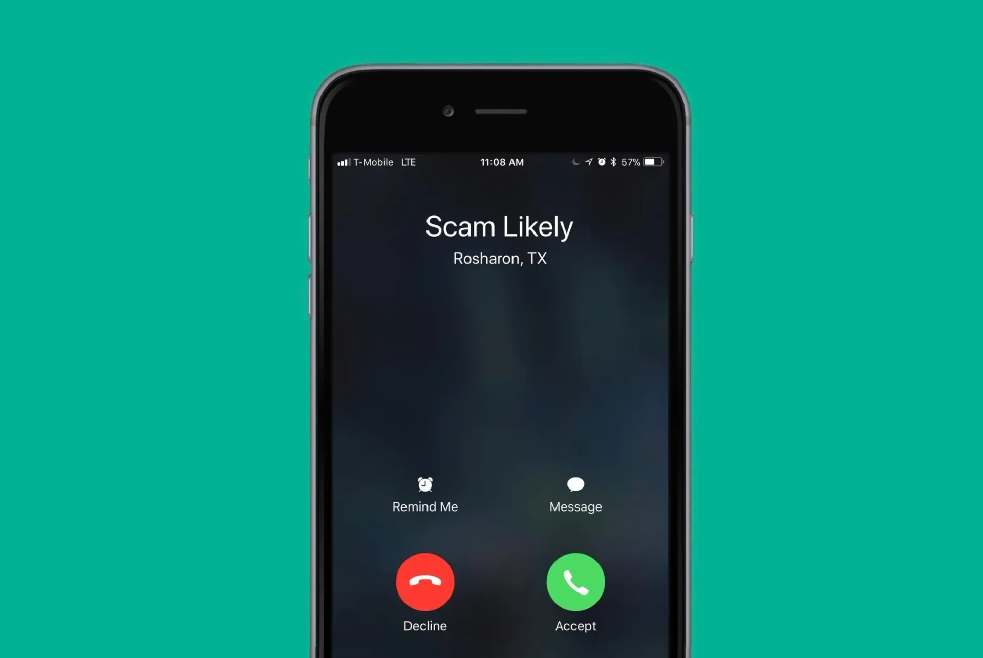 A cell phone is being called on a green background.