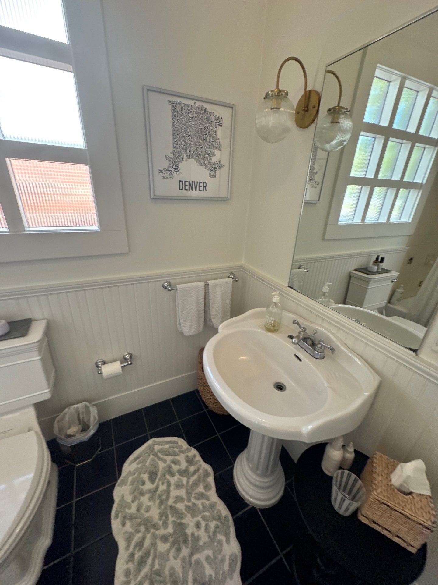 Trench dug in a grassy yard, leading to a house with black siding, and an electrical box.