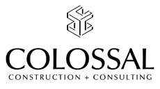Colossal Construction + Consulting logo with black geometric emblem above the company name.