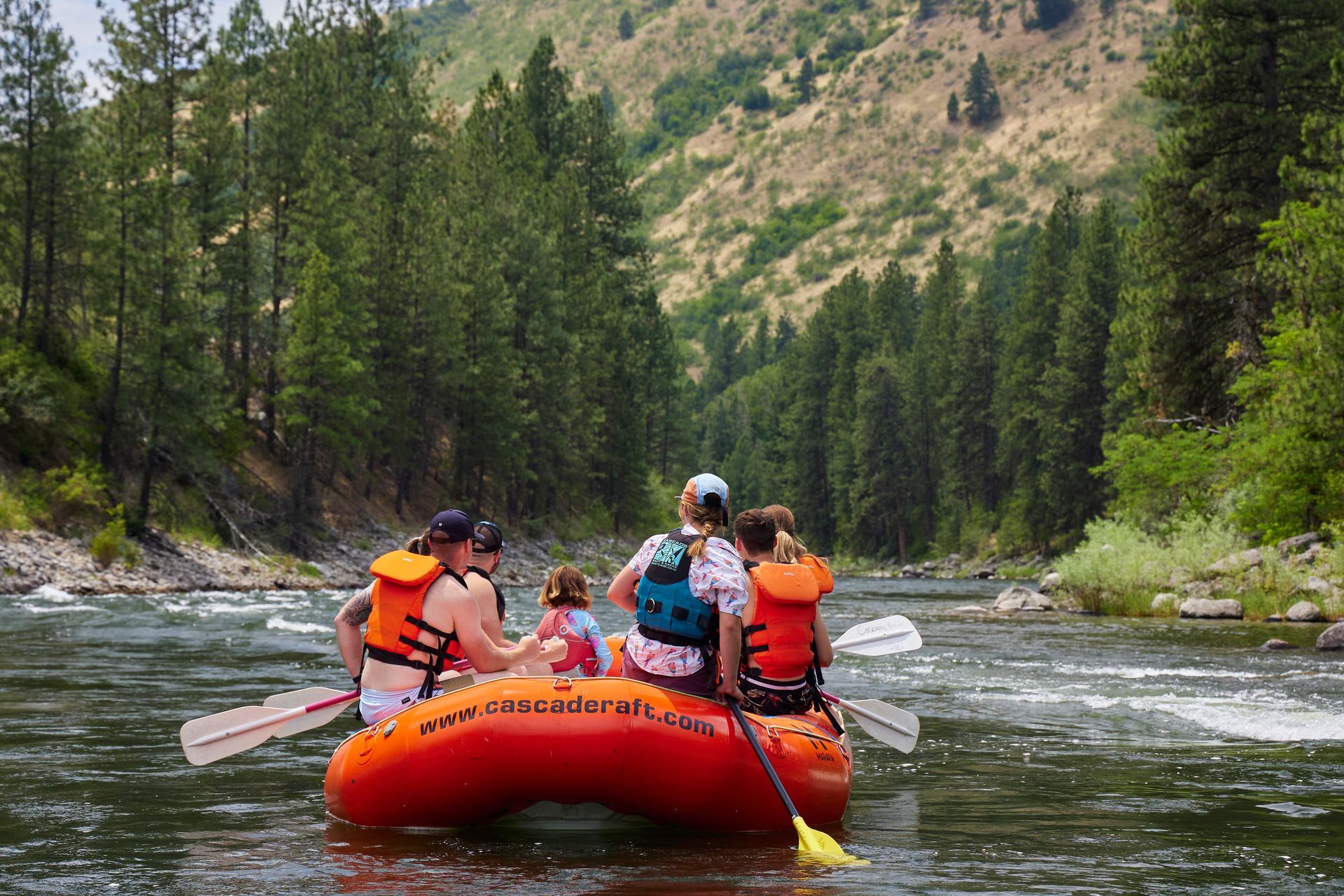 family rafting trip on the Main Payette in Idaho