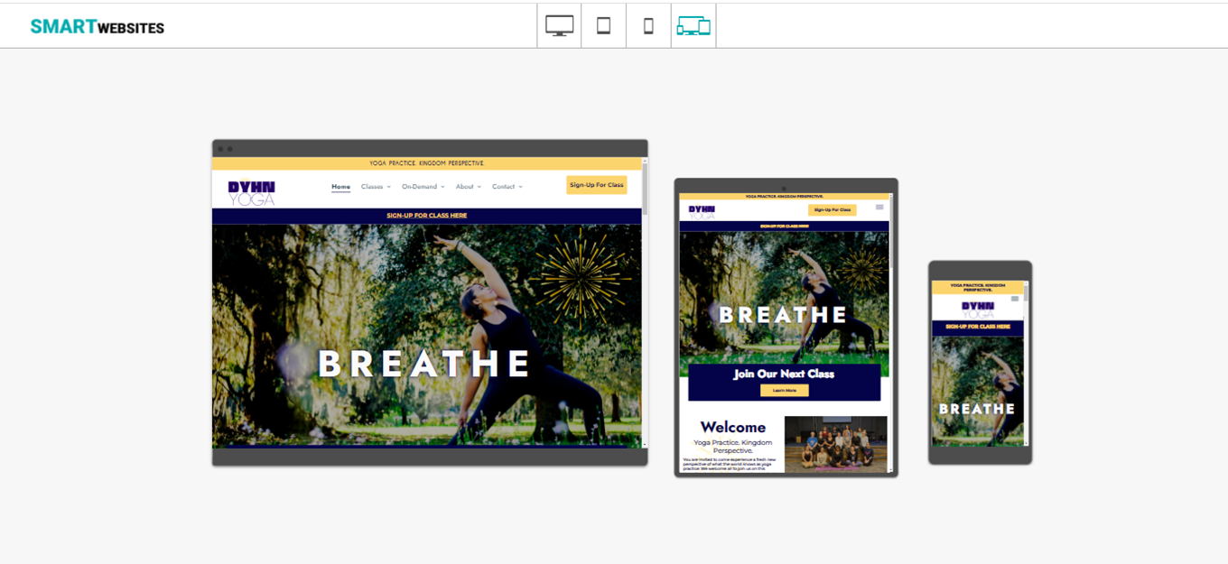 Compete Smart Websites DYHN Yoga Website Example