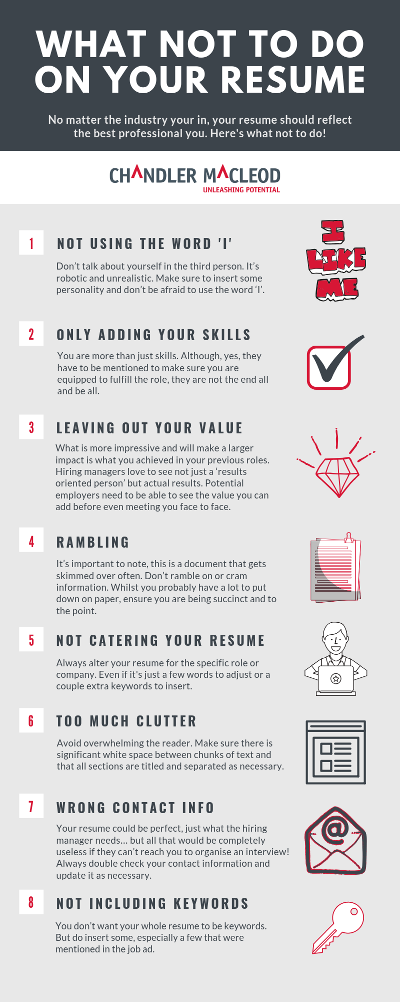 A poster that says `` what not to do on your resume ''