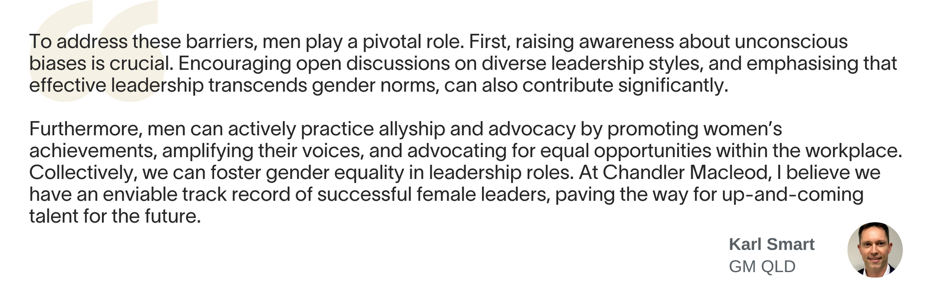 Karl Smart General Manager Queensland Chandler Macleod