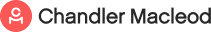 A close up of a chandler macleod logo on a white background