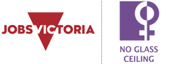 Two logos for jobs victoria and no glass ceiling