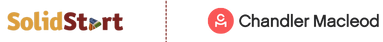 A logo for solidsort and chandler macleod on a white background