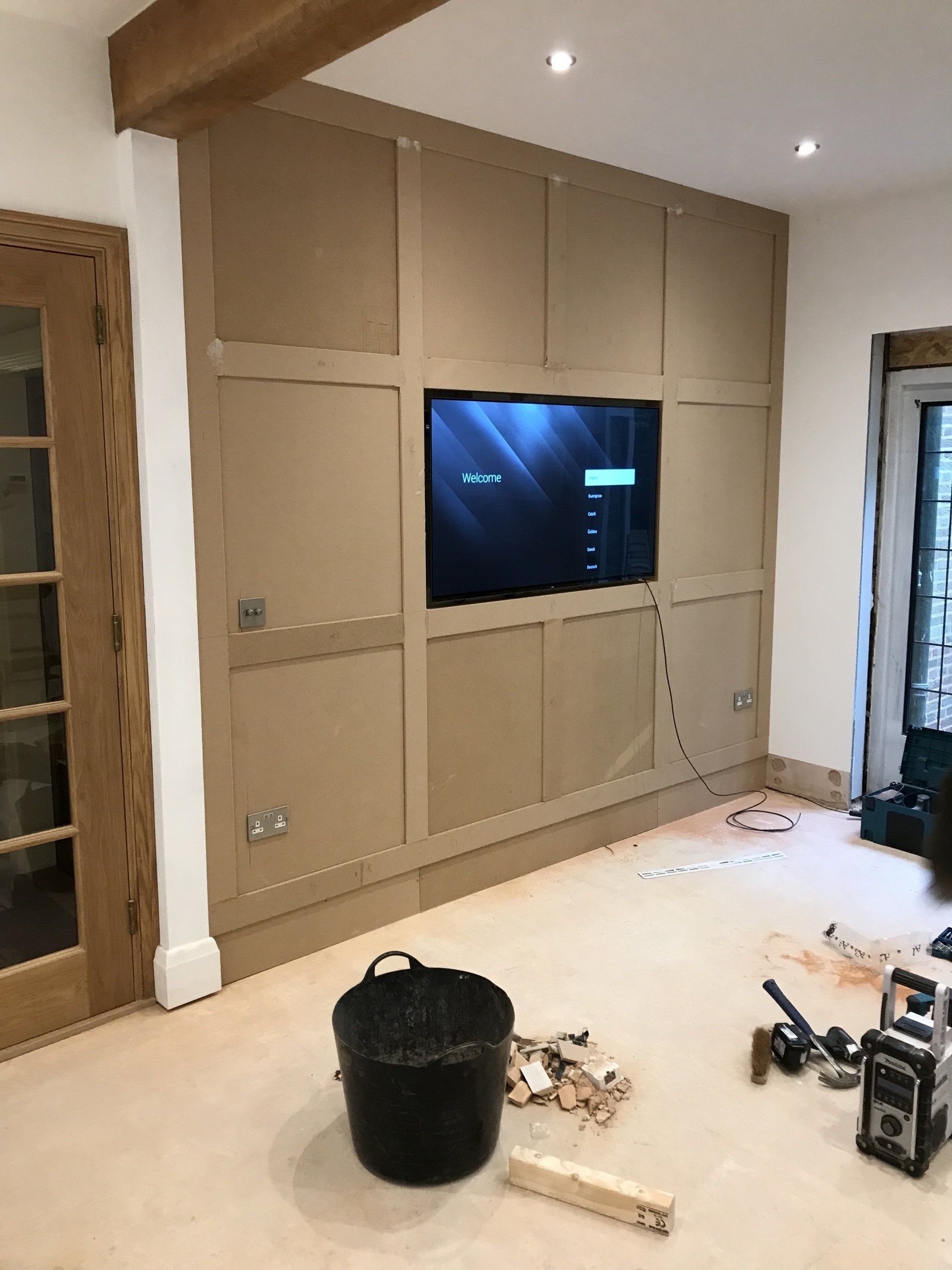 Wall with TV installed