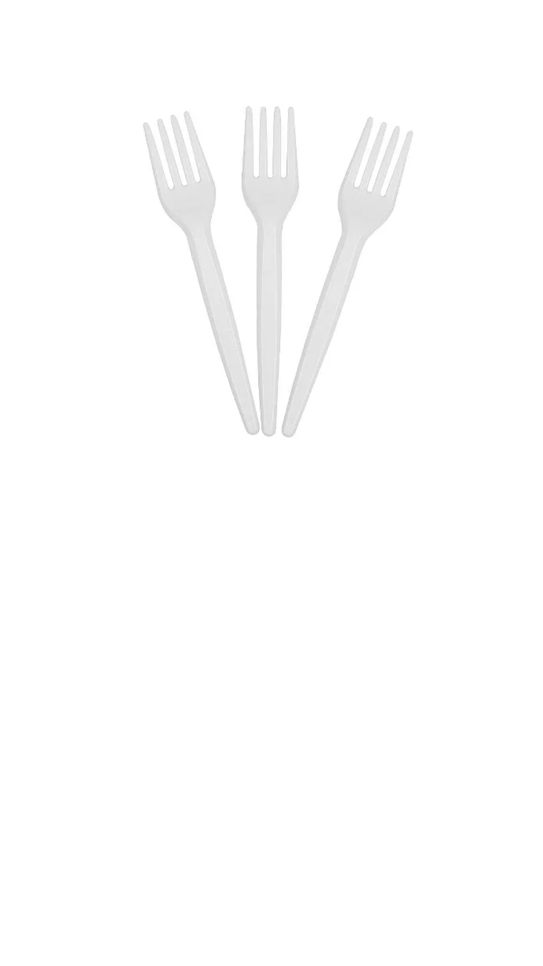 Garfo de Plástico para Sobremesa SertPlast. Cor: branco e Cristal.