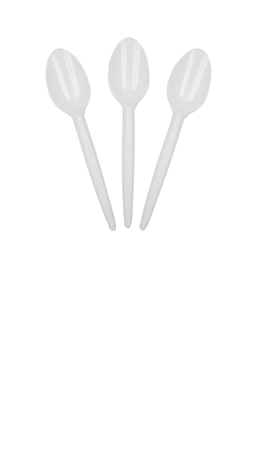 Colher de Plástico para Refeição SertPlast. Cor: branco e Cristal.