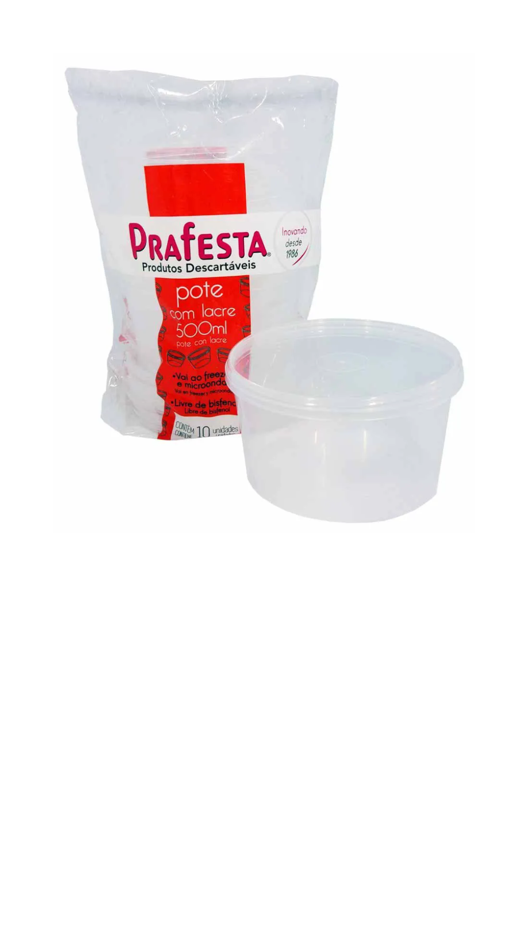 Pote Redondo com Lacre Prafesta 500ml