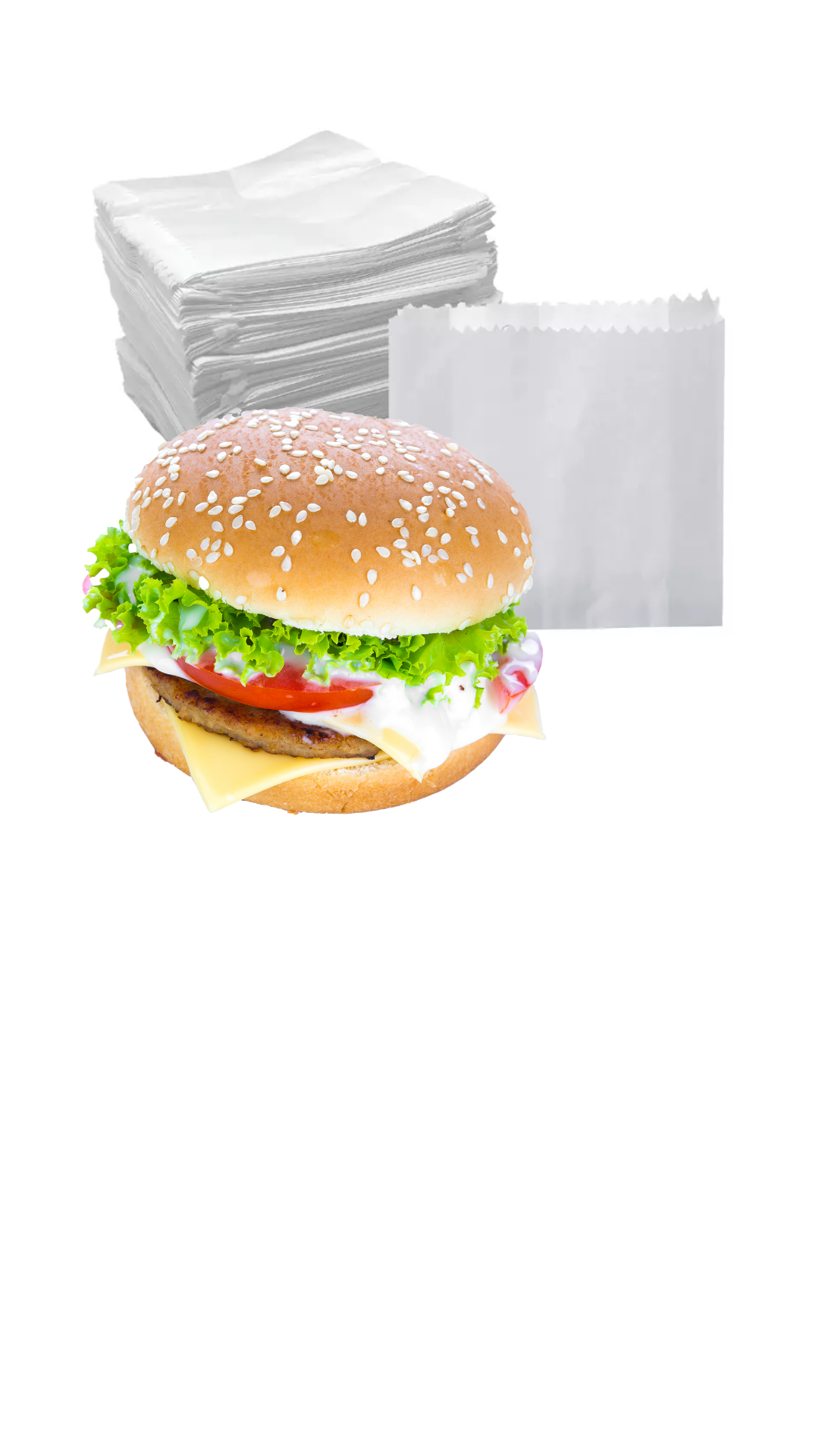 Saco de Papel Branco para Hambúrguer e Hamburgão