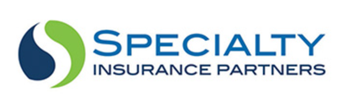 A blue and green logo for specialty insurance partners