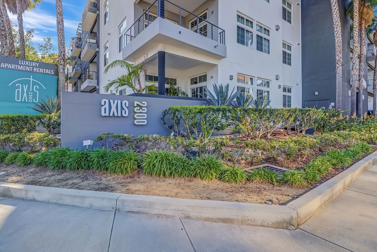 Axis apartment entrance sign