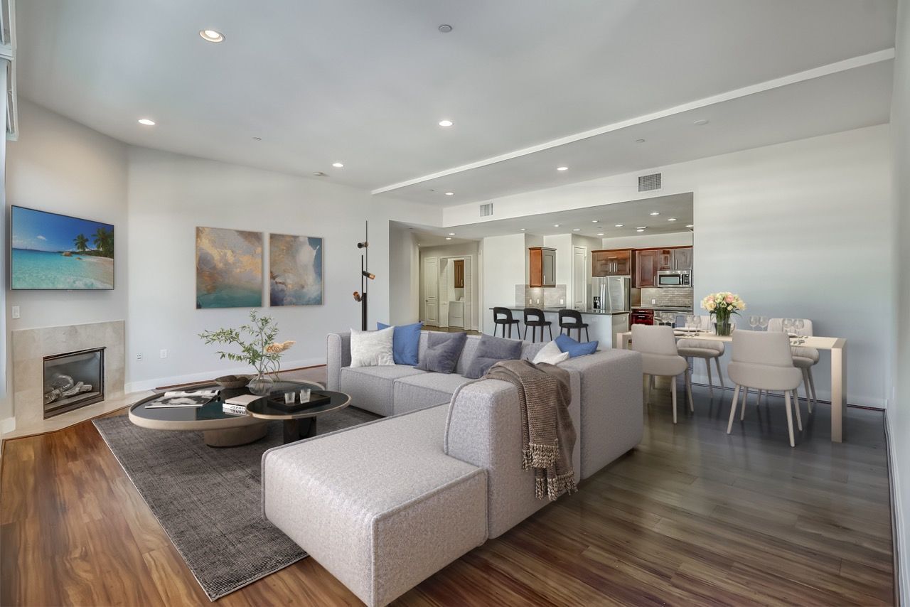 Axis furnished apartment living room