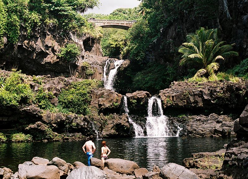 A waterfall near Maui, HI.