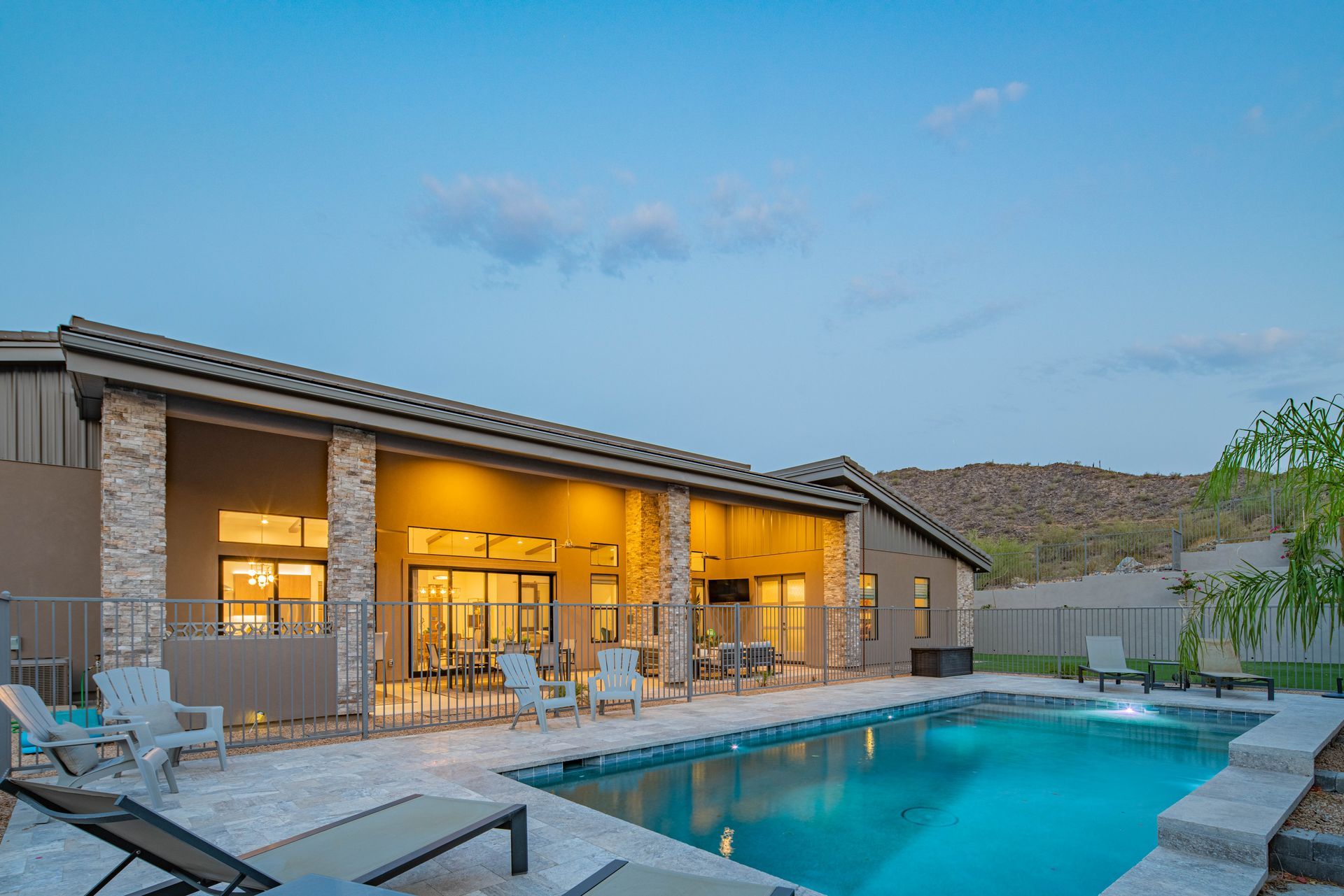 custom home with pool