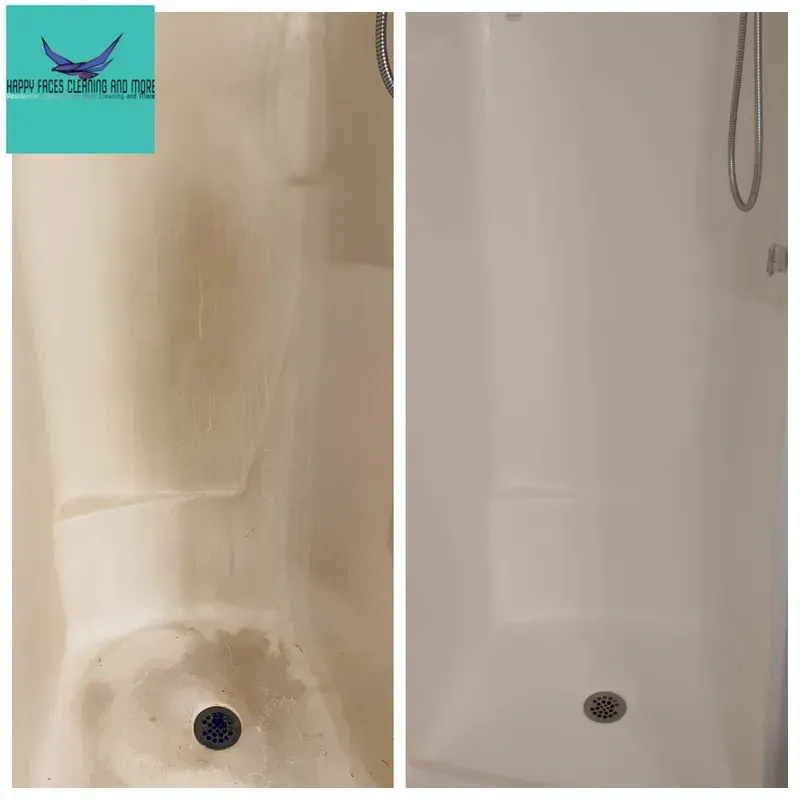 Before And After Cleaning The Shower — Marietta, GA — Happy Faces Cleaning and More