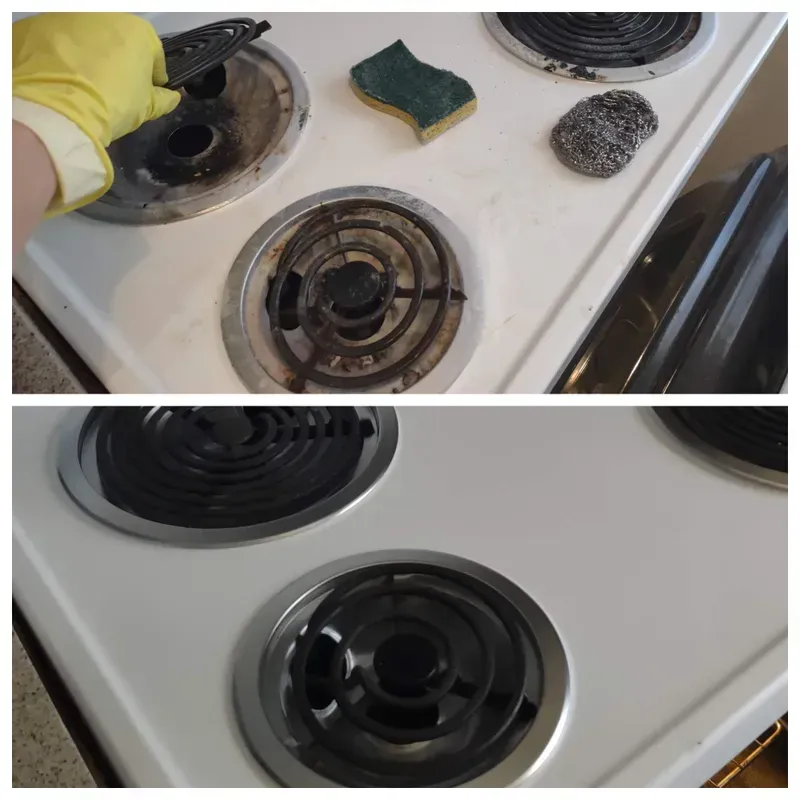 Before And After Cleaning The Stove — Marietta, GA — Happy Faces Cleaning and More