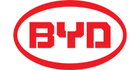 The byd logo is in a red circle on a white background.