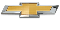 A close up of a chevrolet logo on a white background.