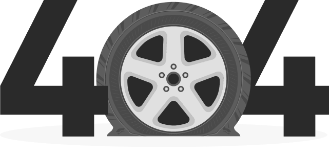 A flat tire with the number 404 written on it.