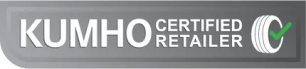 A kumho certified retailer logo with a green check mark