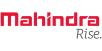 The mahindra rise logo is red and black on a white background.
