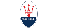 A maserati logo with a trident in the middle