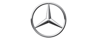 A mercedes benz logo is shown on a white background.