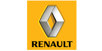 The renault logo is on a yellow background