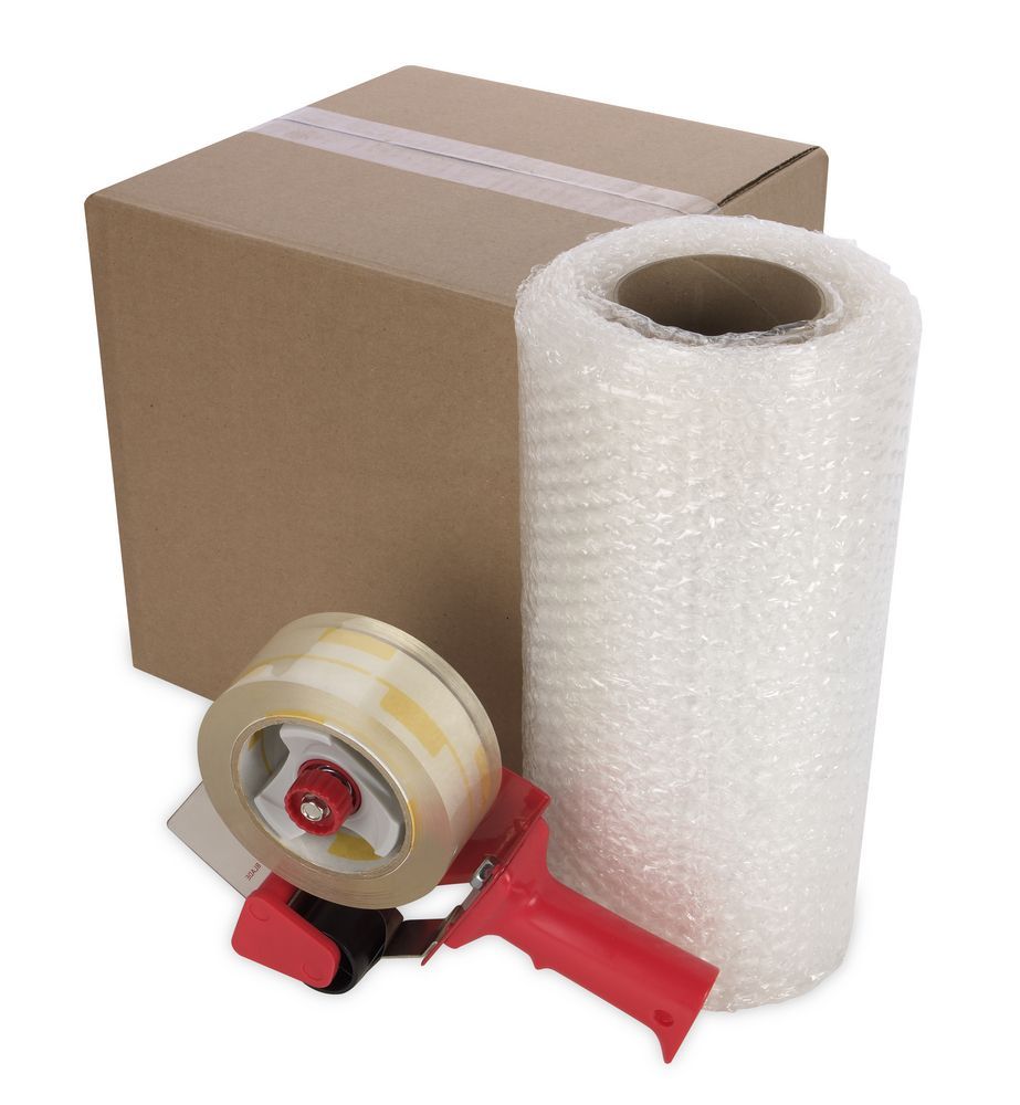 A Box With Tape and Bubble Wrap Next to It — Huskisson Self Storage in Huskisson, NSW