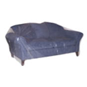 A Blue Couch With a Clear Plastic Cover on It — Huskisson Self Storage in Huskisson, NSW