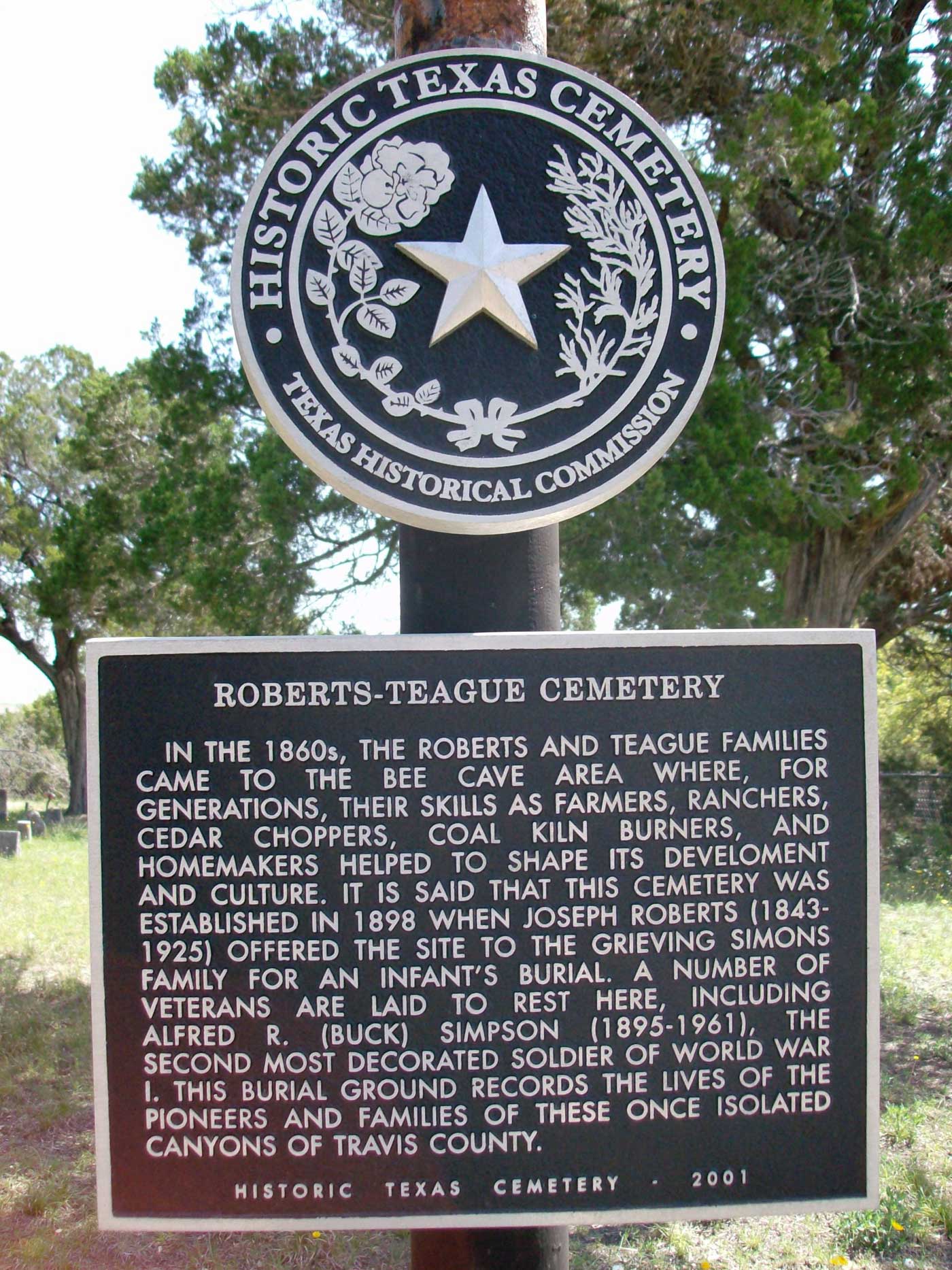 The Roberts-Teague-Cemetary historical marker