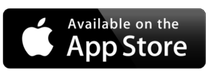 Apple app store button in black with Apple store logo