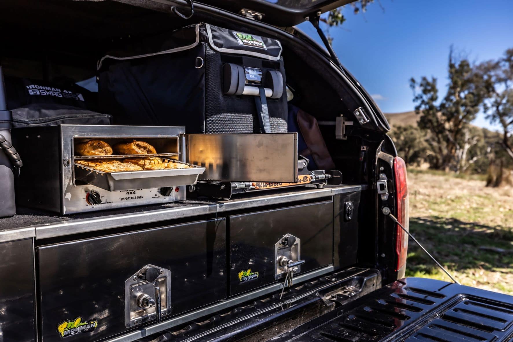 Portable Oven On The Back Of The Car — 4x4 Accessories in Whitsundays, QLD