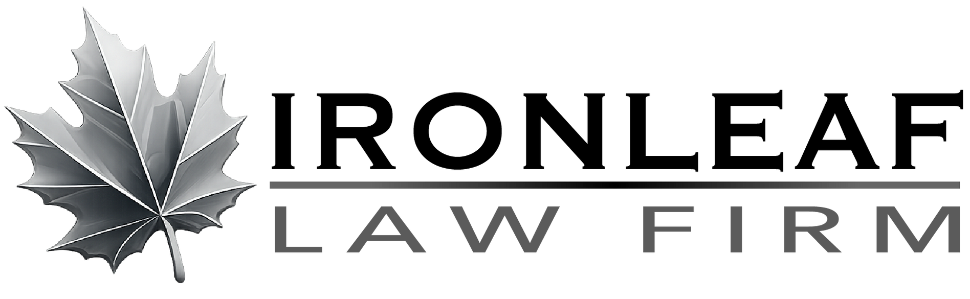 Ironleaf Law Firm logo with a silver maple leaf graphic and company name.