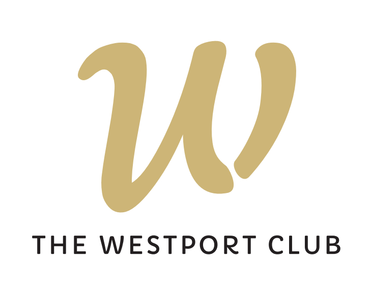Gold “w” logo above the words “THE WESTPORT CLUB” on a white background