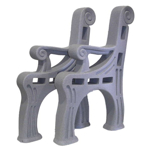 Light Gray GR RotoBench, Product Made by Roto Plastics in Adrian, MI