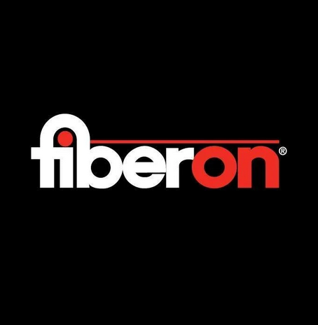 Fiberon logo: white text