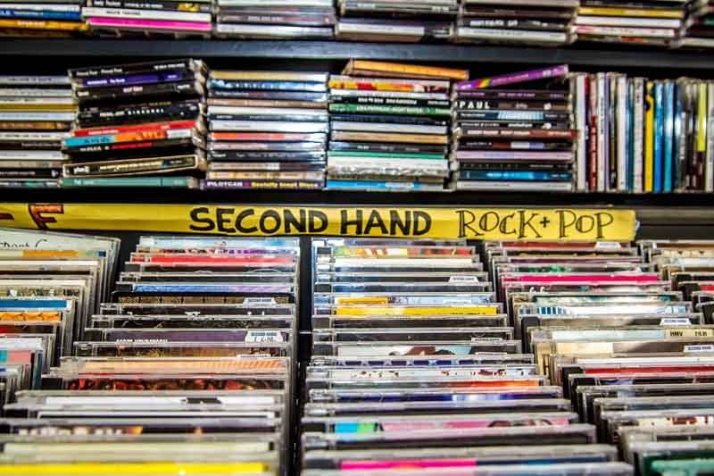 View of a shop with CD & vinyl collection