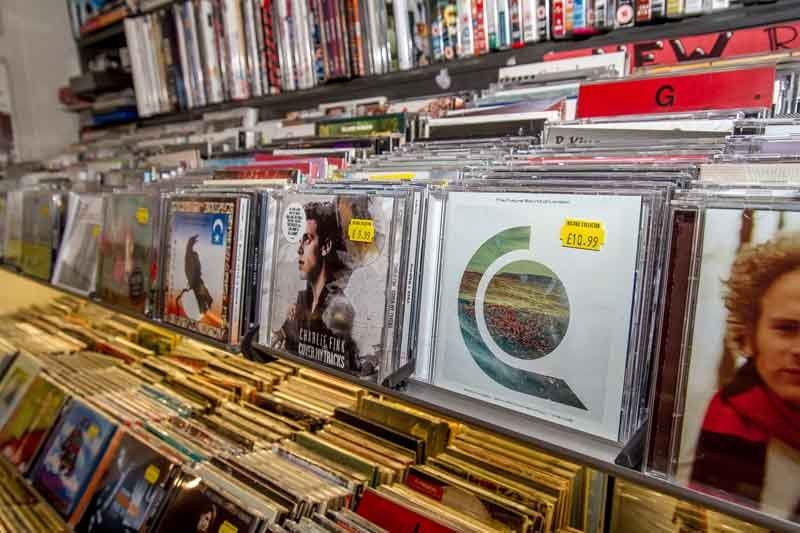 View of a shop with CD & vinyl collection