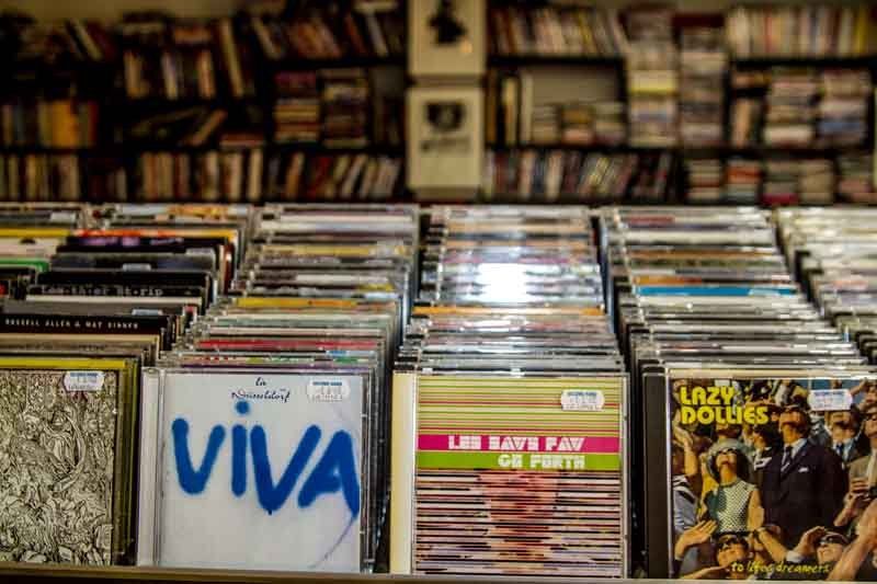 View of a shop with CD & vinyl collection
