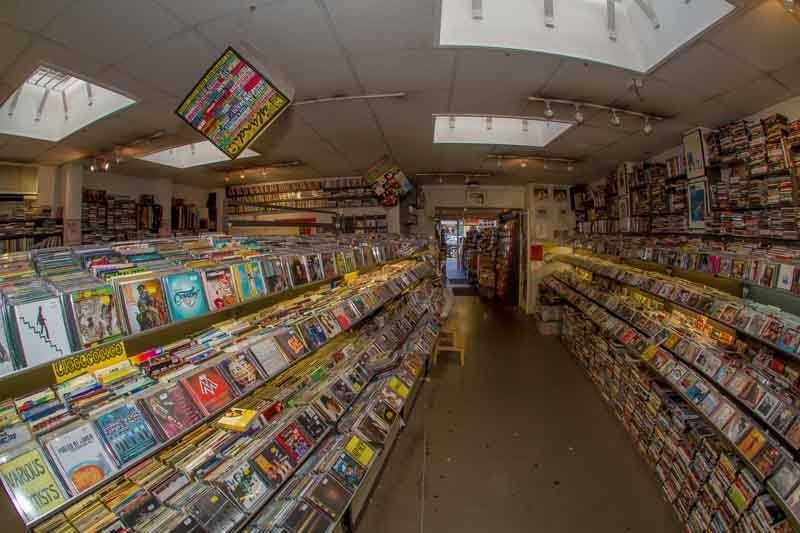 View of a shop with CD & vinyl collection