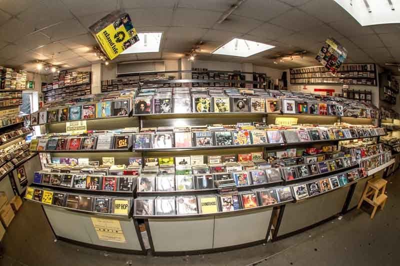 View of a shop with CD & vinyl collection